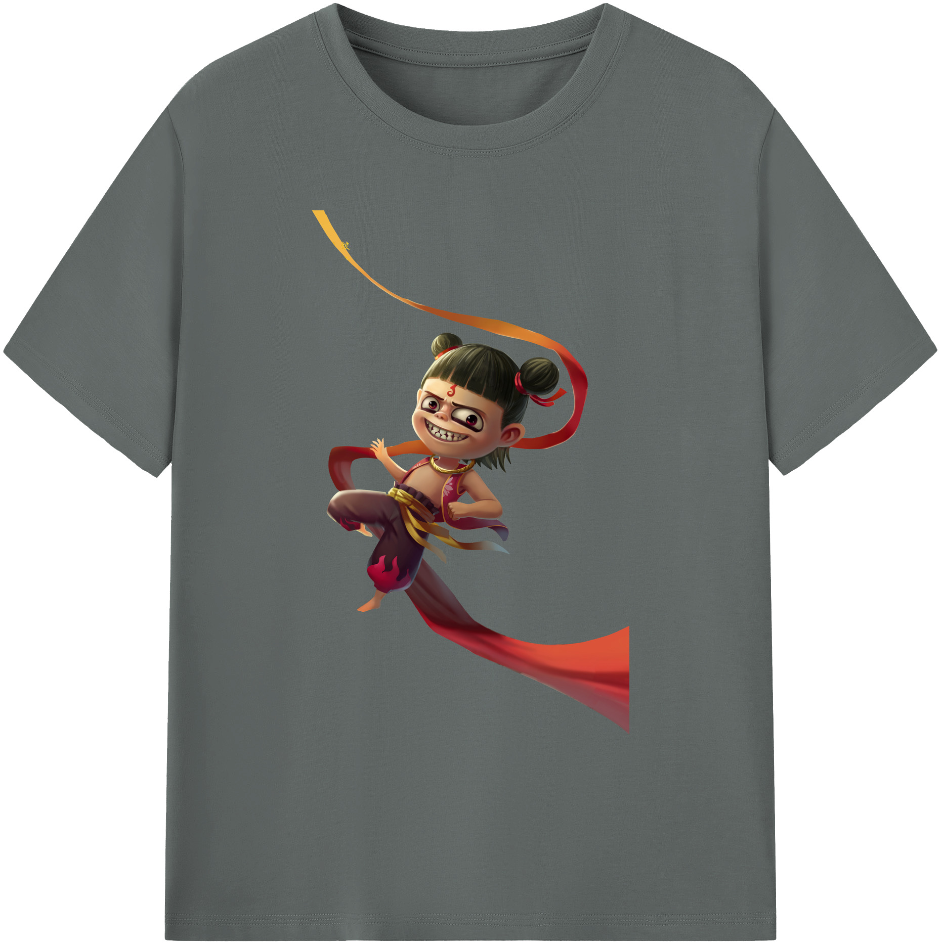 （画像用） Ne Zha 2 ナタ 魔童の大暴れ 綿100％ メンズ半袖Tシャツ｜肌触りやわらか＆通気性
